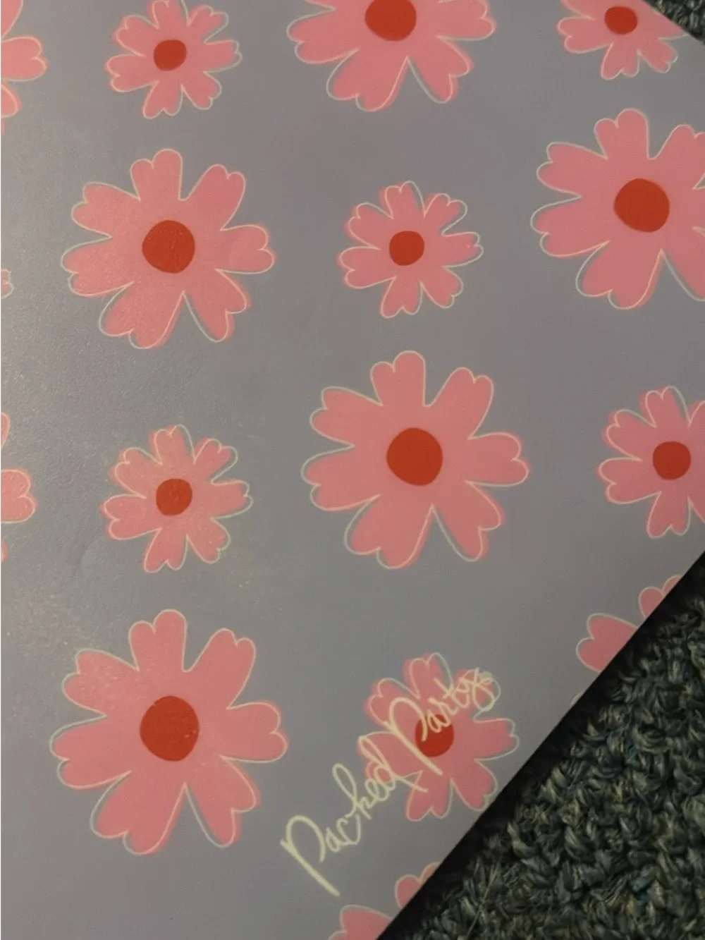 Packed Party Pink Floral Laptop Keyboard Cover on Lavender